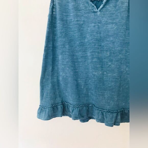 Maeve by Anthropologie | faded blue open back ruffle tank top | size medium - Picture 6 of 7
